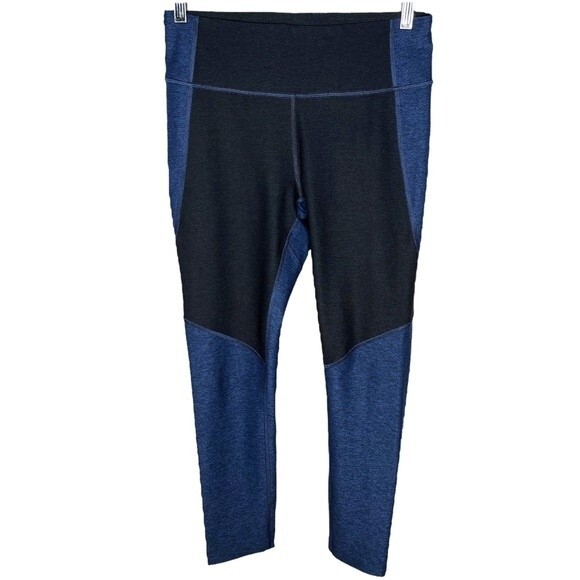 Outdoor Voices Warmup 3/4 Leggings sz S * Baltic Blue & Gray Two Tone Legging - Picture 1 of 4